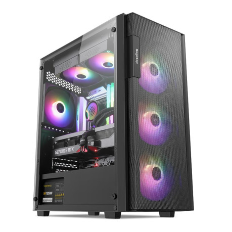 SEGOTEP Axe 5 Siyah 650W 80+ Midi Tower Kasa (Rainbow Fan)