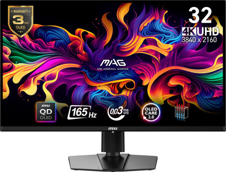 31.5 MSI MAG 321UP QD-OLED 0.03MS 165HZ UHD FLAT 1500R VA FREESYNC PREMIUM GAMING MONITOR
